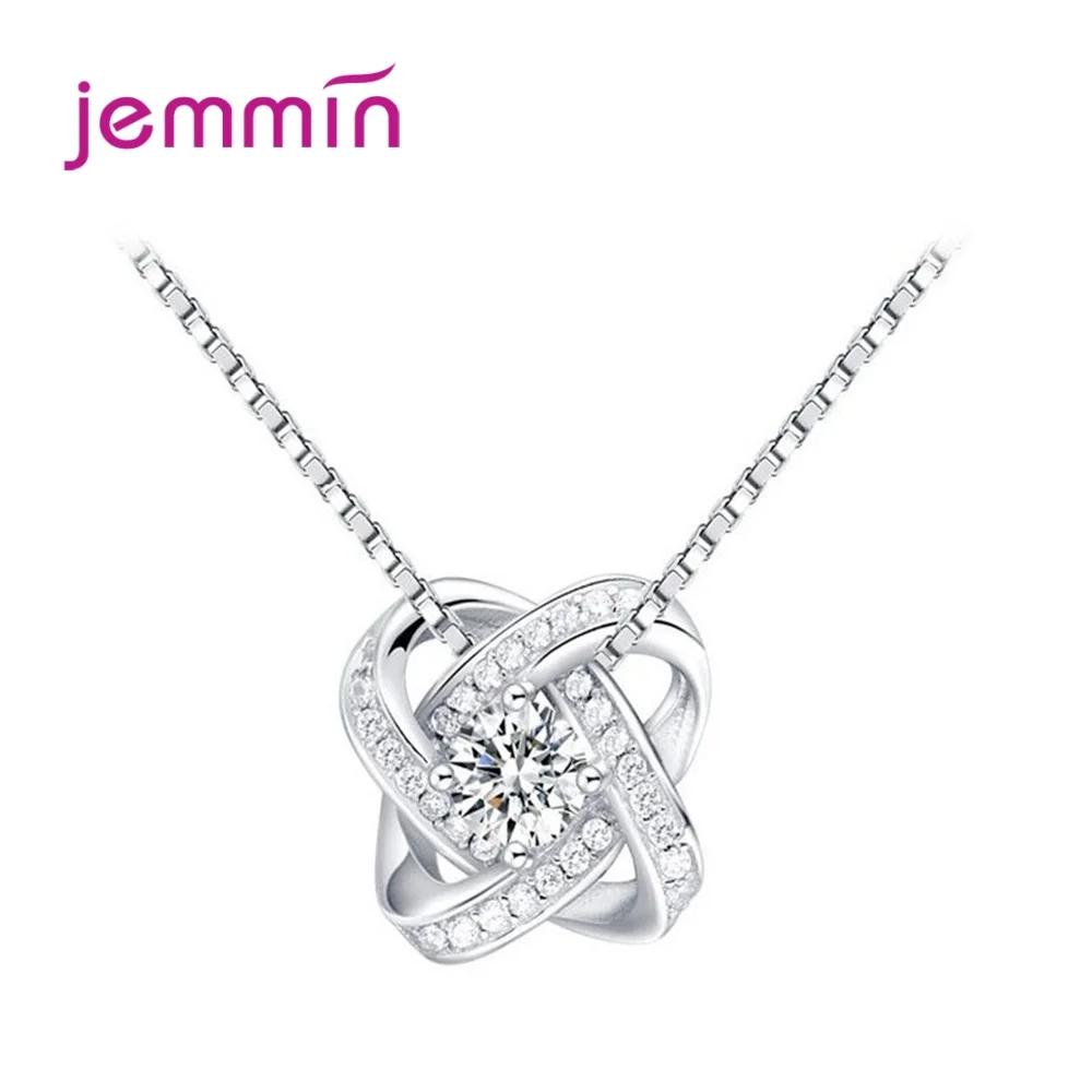 Top Vendor New Design Cubic Zirconia Pendants Necklaces For Women 925 Sterling Silver Charm Chain Necklace Women Jewelry Collar