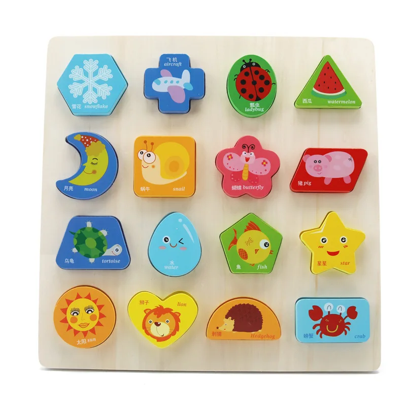 3D пазлы с мультяшными фруктами животными движениями деревянные головоломки