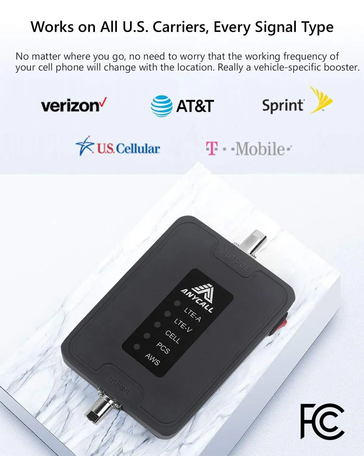 Усилитель сигнала на мобильный телефон 5 полос 700 Verizon 850/1700/1900 МГц 45 дБ 2/3/4G LTE