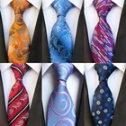 Шелковый жаккардовый мужской галстук в синюю и желтую полоску, цветочный галстук, деловой костюм для свадебной вечеринки, 8 см, официальные галстуки на шею, аксессуары