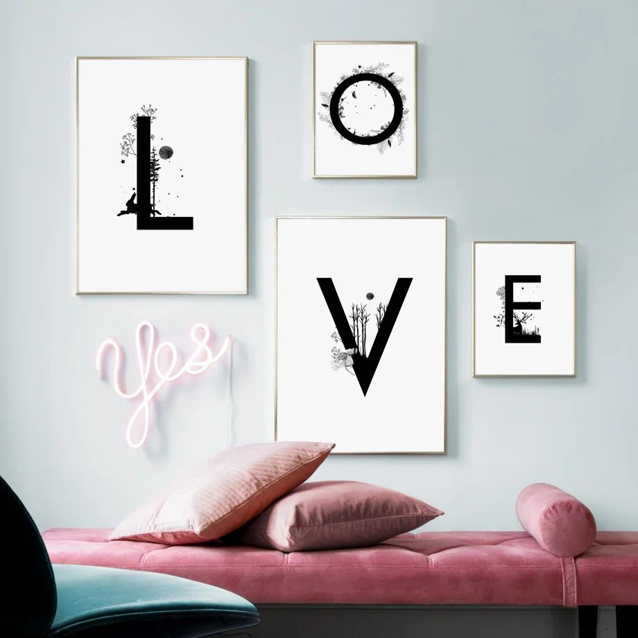 Настенная картина с изображением цветов животных пейзажа черного английского