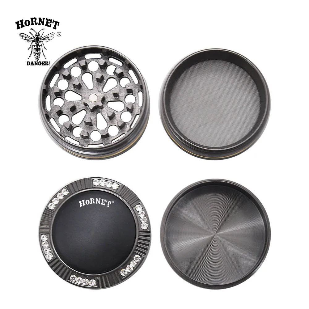 HORNET Премиум цинковый сплав Точильщик для табака 50 мм 4 шт острые алмазные зубы