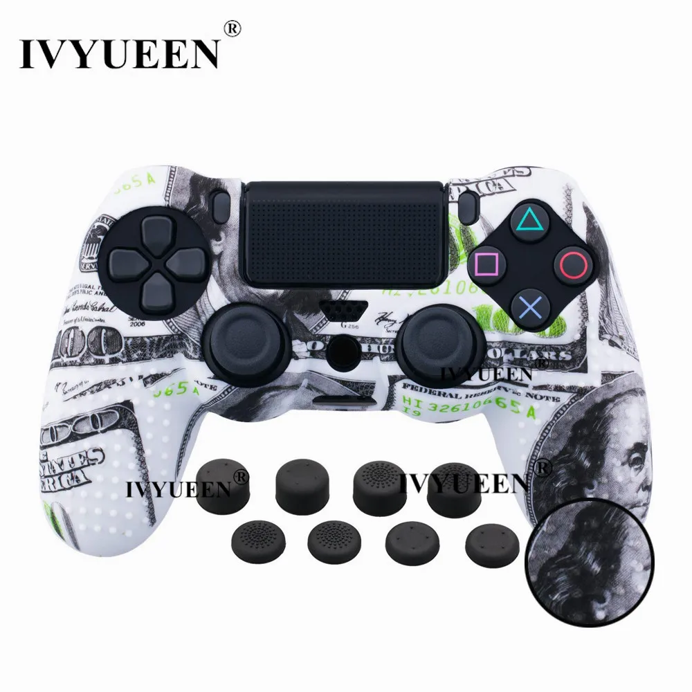 IVYUEEN 9 в 1 Шипованный силиконовый защитный чехол для sony Dualshock 4 PS4 Pro тонкий контроллер с 8 аналоговыми рукоятками