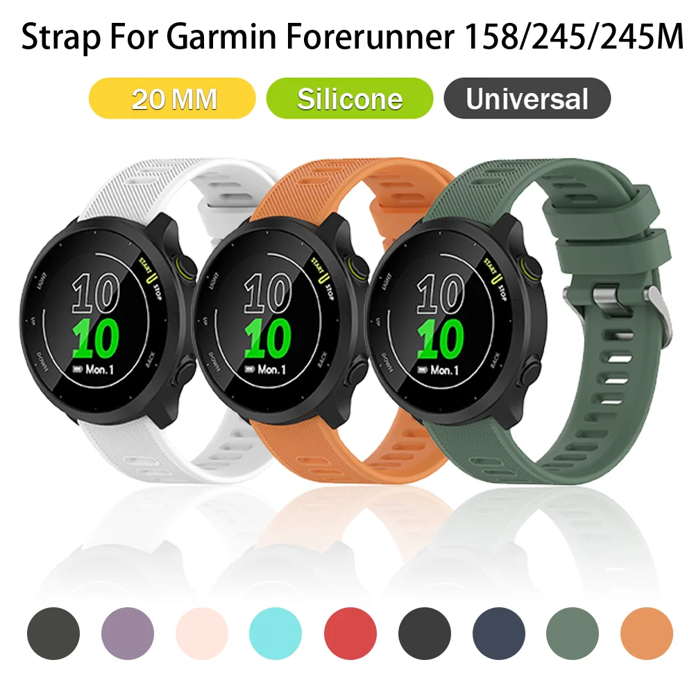 

20mm Band For Garmin Forerunner 158/245M/645 Vivoactive 3 Venu SQ Smart Watch Bracelet Wrist Strap For Galaxy Active 2 44mm 40mm