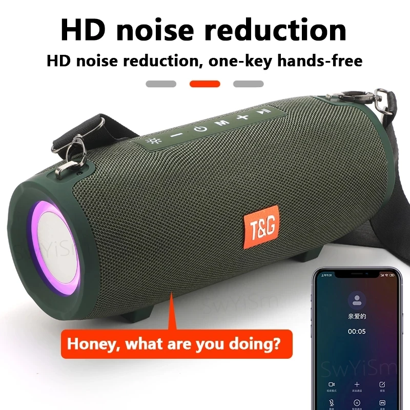 

High Power Portable 40W Bluetooth Speaker Wireless Soundbar Column TG322 Outdoor Subwoofer Music Center BoomBox 3D Stereo FM/TF