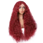 Винно-красный афро кудрявый синтетический кружевной передний парик для чернокожих женщин Косплей безклеевый термостойкий ежедневный парик с детскими волосами