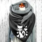 Модная зимняя мягкая Шейная накидка на пуговицы с цветочным принтом для женщин и кошек теплый шарф шаль шарф с принтом модная многофункциональная шаль шарф