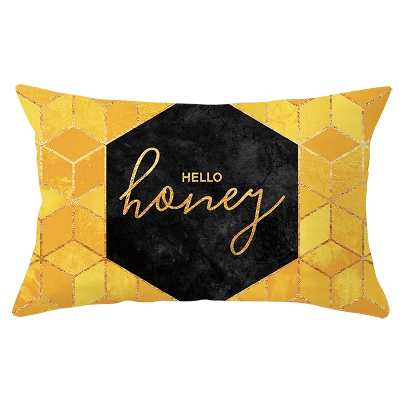 High Quality Yellow Cushion Cover 30x50 Geometric Pineapple Leaves Textile Sofa Pillowcase for Home Decor Car Throw Pillow Case | Дом и сад
