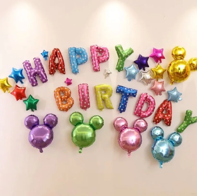 Надувной шар с головкой Микки и Минни фольгированный 5 шт./лот 16 дюймов украшение