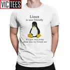Удобная в Linux, придирчивая футболка для мужчин, Linux, система разработчика программатора Linux, админ, смешная хлопковая футболка, одежда