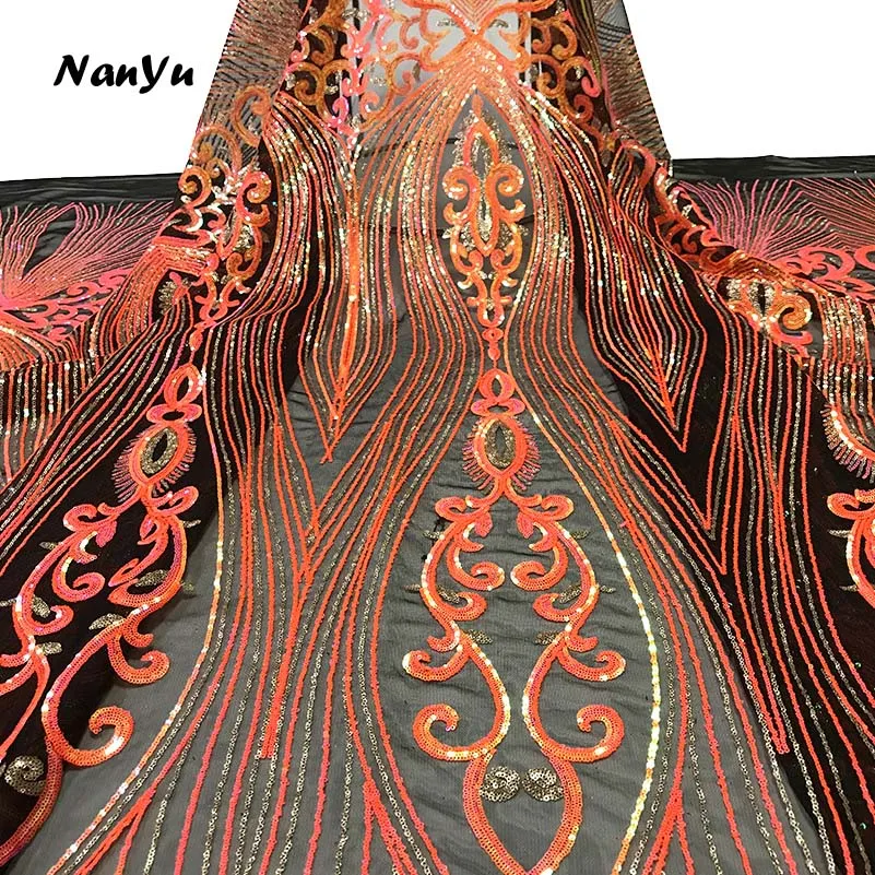 Роскошная оранжевая расшитая блестками шнуровка 2019 классический дизайн