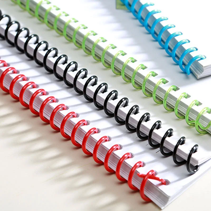 

10Pcs 34 Hole 8.47mm A4 Spiral Binder Ring Flexible Single Coil Loose-Leaf Plastic Binding Clips For Notebook Office Supplies