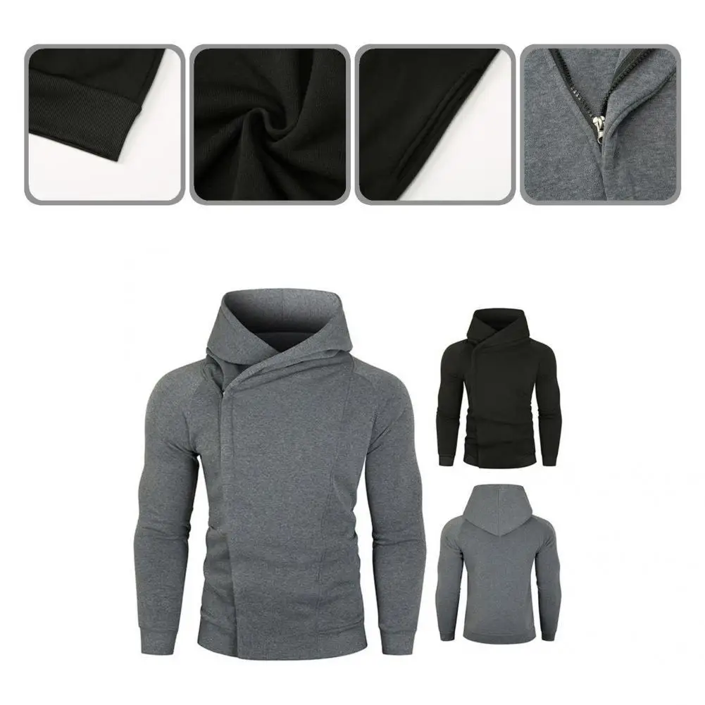 

Autumn Hoodie Great Breathable Men Hoodie Solid Color Anti-pilling Male Hoodie