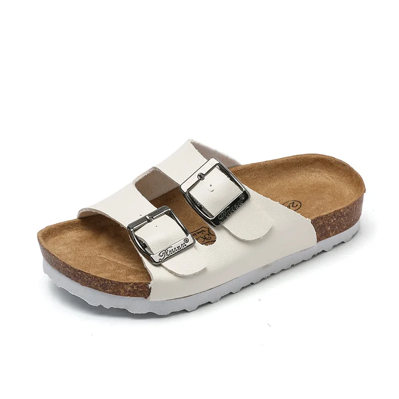

Summer Baby Boys Girls Sadnals Leather Cork Footbed Sandals for Kids Beach Shoes Slippers Adjustable Buckles Children boy Sandal