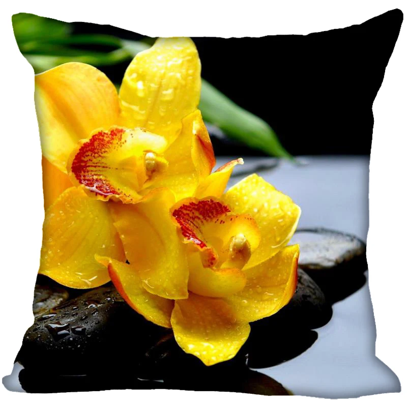 Новое поступление чехол для подушки с орхидеей цветок высокое качество атласная