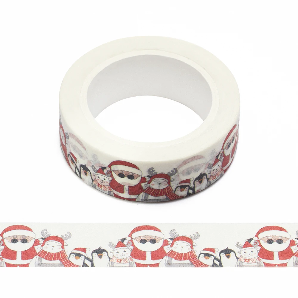 

NEW 1PC 15mm x 10m Christmas Elk Santa Claus Peugine Washi Tape Scrapbook Paper Masking Adhesive Washi Tape
