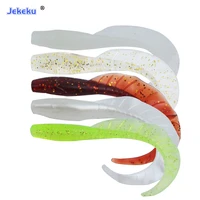 jekeku 10pcs soft fishing worm artificial isca pesca circle tail protein grub lure 55mm 1 5g 70mm2g baits circel tail