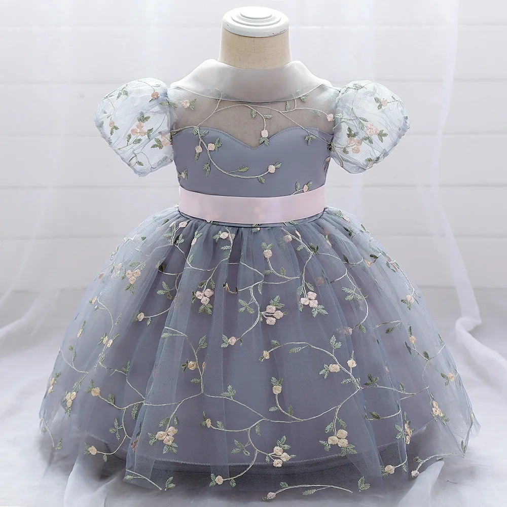 

Newborn Baby Girl 1 Year Birthday Dress Sash Decoration Toddler Girl Christening Dress Infant Princess Party Dresses For Girls