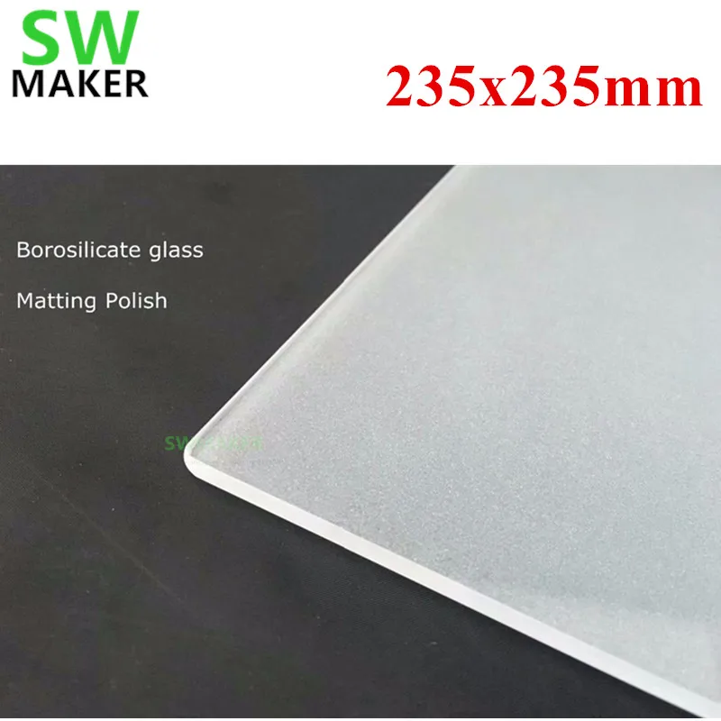 TEVO Tarantula Pro 235x235mm 3D Printer Single side frosted Borosilicate glass plate 3mm thickness for Ender-3 printer