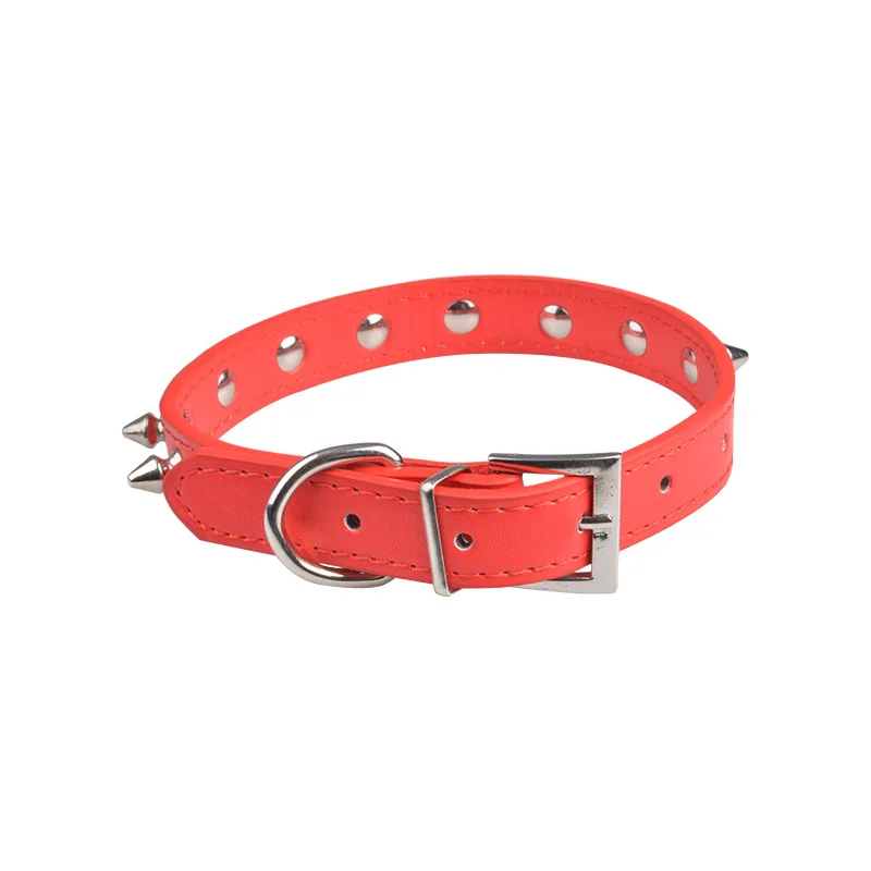 

Pet Collar Bullet Single Row Nail Dog Collar Dog Belt 5 Color Dog Chain PU Leather Personality Fashion