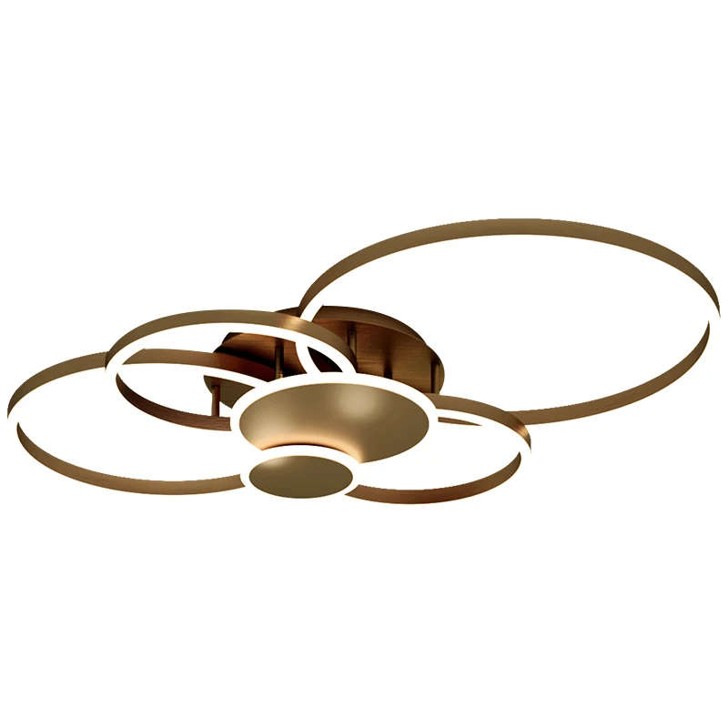 

Ceiling lamp LED indoor lighting golden brown ring lamp dimmable living room bedroom lamp