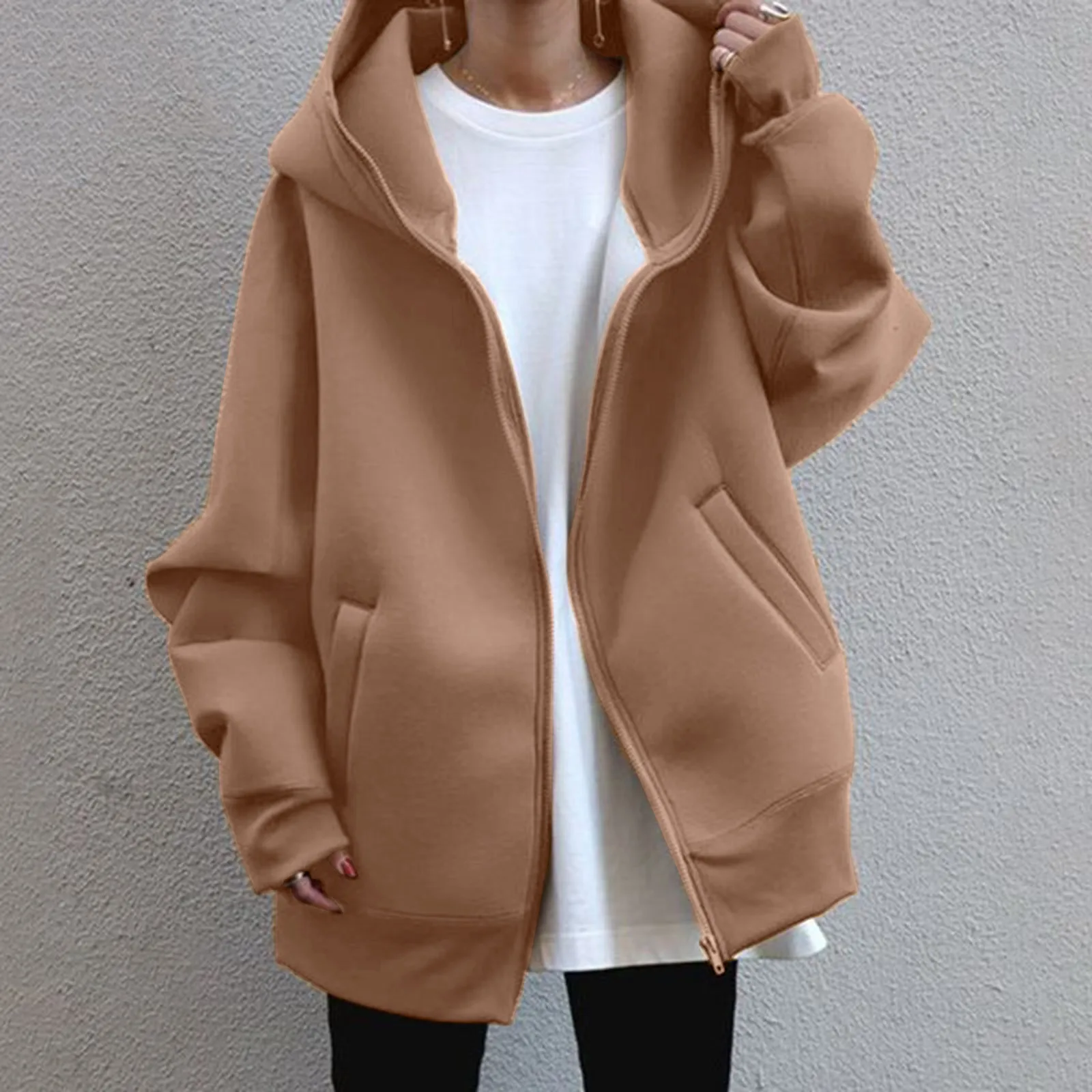 

zip-up Sweatshirt Women Korean Style Hoodies Vintage Casual Hoodie Winter Autumn Sweatshirts Long Sleeve Coats Oversized Hooded