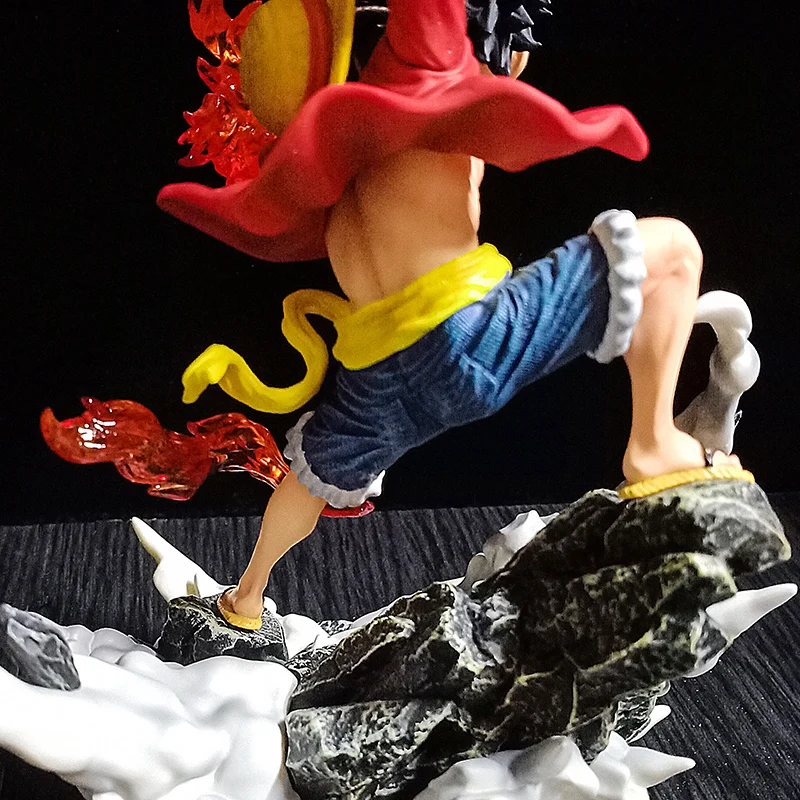 

Anime One Piece Monkey D. Luffy Action Figure GK Fire Fist Luffy Hand Do Q Version 18cm PVC Collection Model Dolls Toy for Gifts