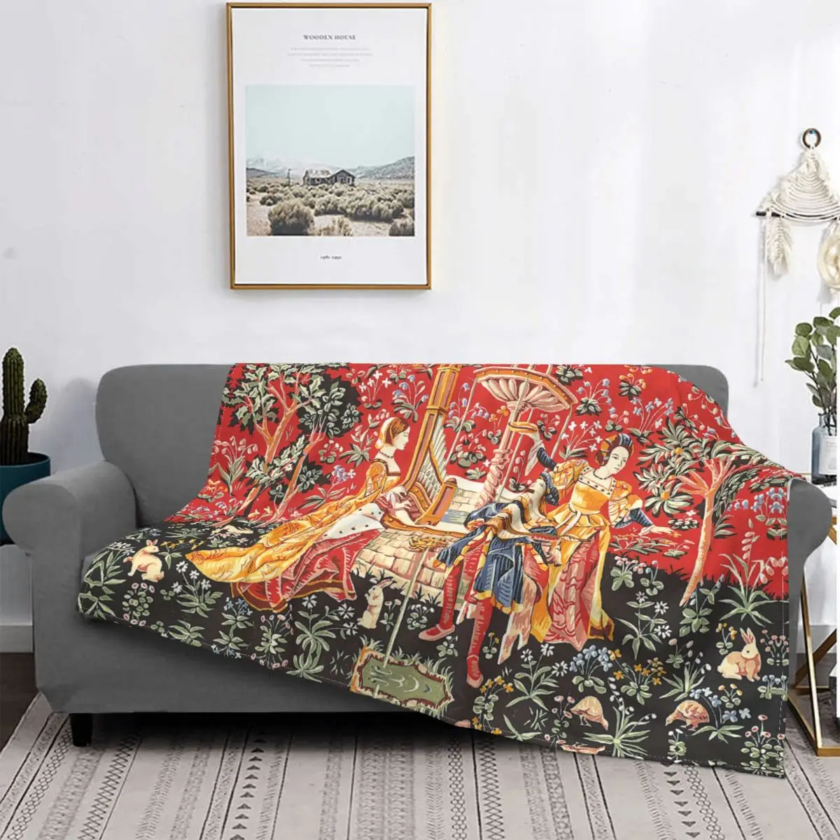 

Rosalyn Milady Penelope Blankets Fleece the Lady and the Unicorn Lightweight Throw Blankets for Bedroom Sofa Bedroom Quilt