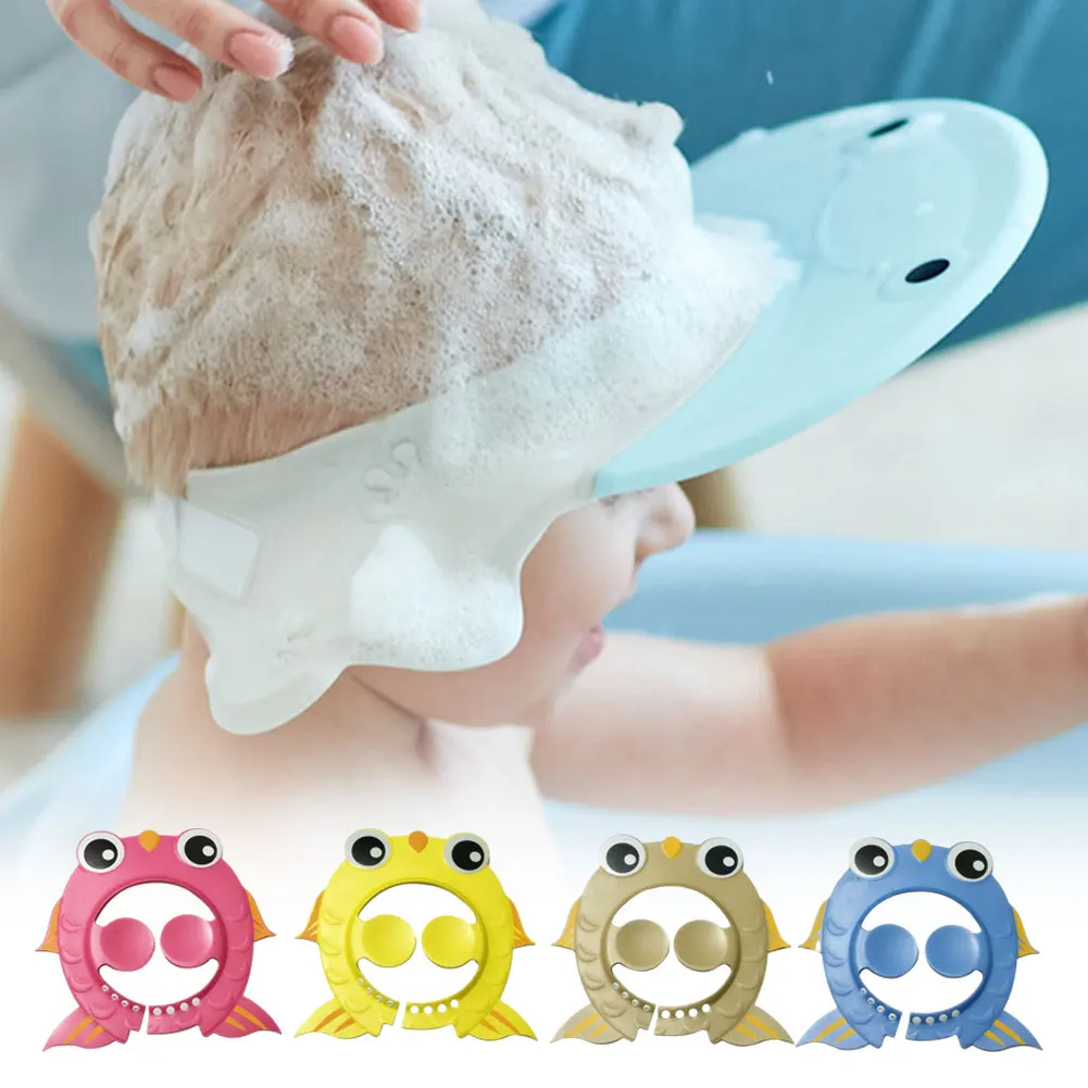 

Babies Children Kids Safe Shampoo Bath Bathing Shower Cap Hat Wash Hair Shield Shower Cap Newest Arrivals Hot Sale