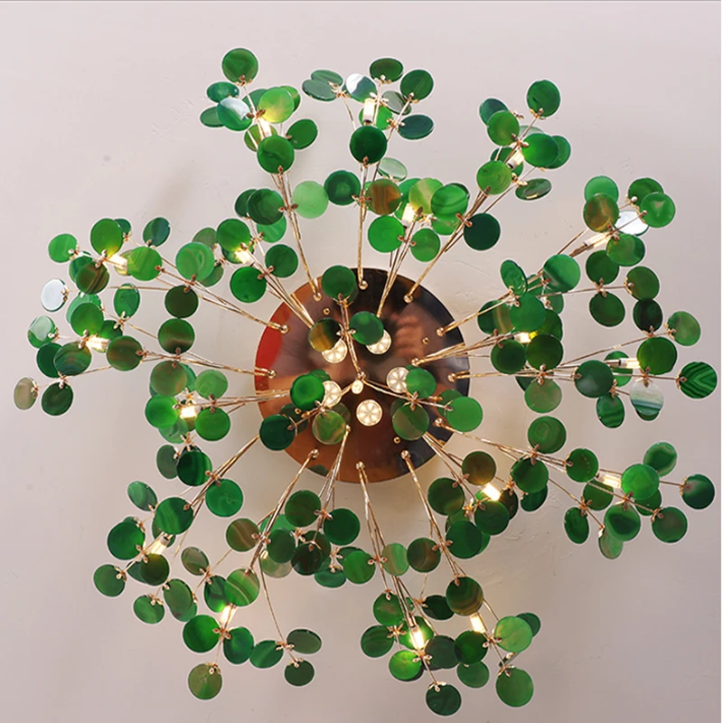 

Luxury Colorful Agate Led Ceiling Lamp Living Room Lamp Decorative Lighting Lustre Modern Firefly Bedroom Kitchen Ceiling Lights