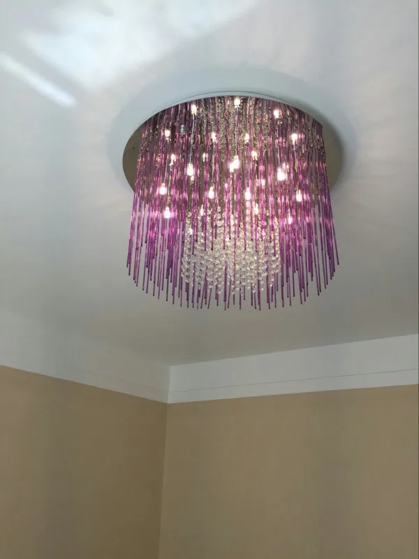 Спальня Новинка черный стеклянный стержень потолочная лампа бар Фиолетовое