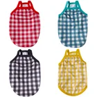 Летняя футболка для собак, модная клетчатая Одежда для собак, для французского бульдога, мягкий дышащий костюм для питомца