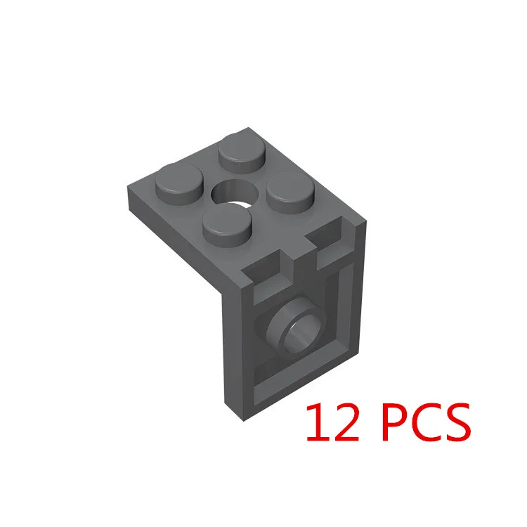 12 pcs dark grey Фигурки, демонстрационная коробка, мини-фиги, чехол, маленькие кирпичи, опорная пластина, кронштейн, строительные блоки, фигурка, подставка, опорная пластина, игрушки для детей - Цвет: 12 pcs dark grey