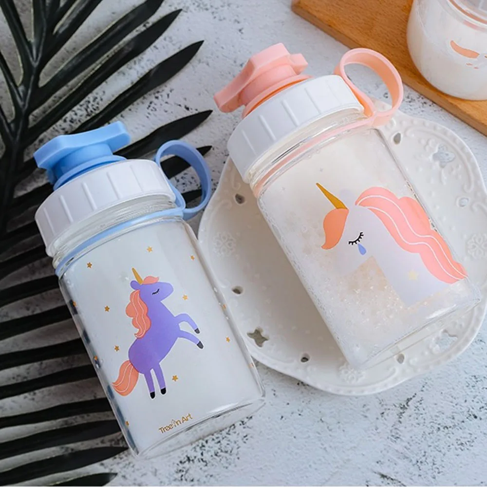 300 мл прозрачное стекло детская бутылка для воды милые бутылки напитков с