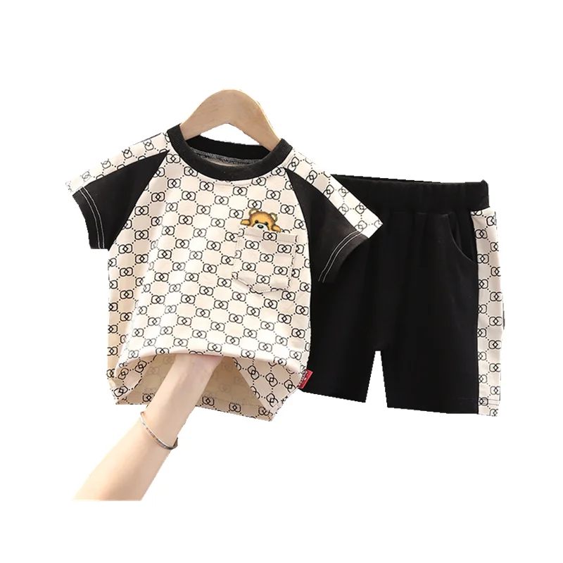 

Kids Summer Sportswear Children Girls Cotton T Shirt Shorts 2pcs/sets Baby Boys Cartoon Costumer Toddler Infant Casual Tracksuit