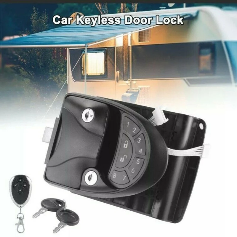

RV Remote Lock Camper Caravan Trailer Entry Door Lock Latch Knob Deadbolt U1JF