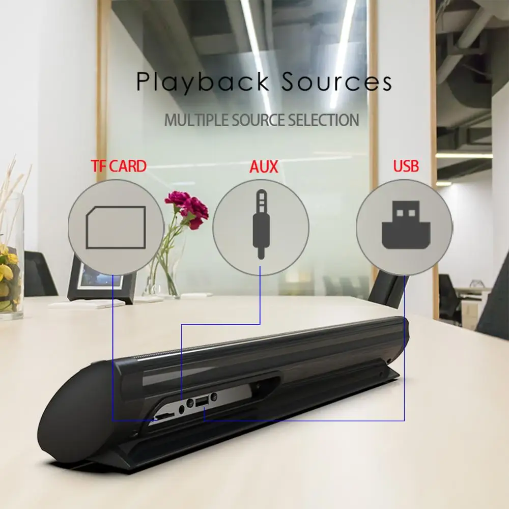 Беспроводная bluetooth колонка звуковая панель для ПК музыкальная стереозвуковая с