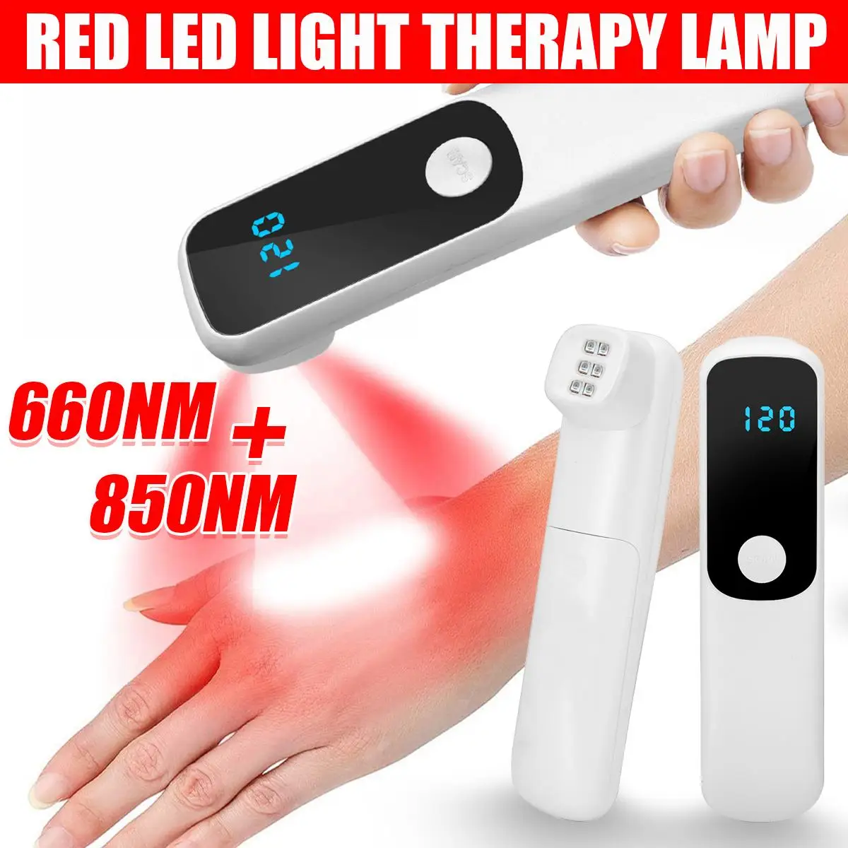 

Portable Red Light Therapy LED Infrared light 660nm 850nm Skin Rejuvenation Machine For Wrinkle Removal With Digital Display