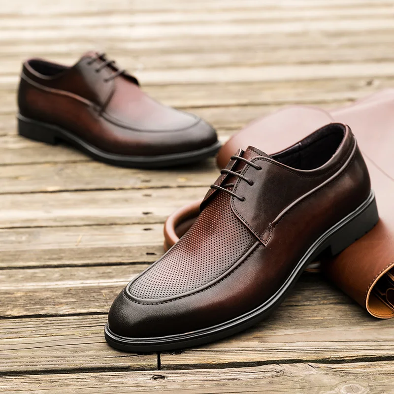 

Handmade Mens Wedding Oxford Shoes Black brown Genuine Leather Brogue Men's Dress Shoes lace up Business Formal Shoes For Men