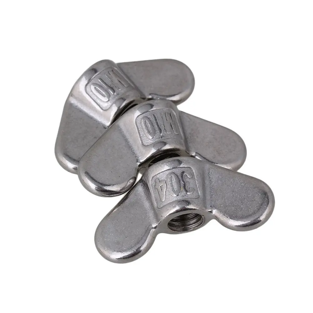 304 нержавеющая сталь серебро M10 точное литье крыльчатые гайки крепеж винт с