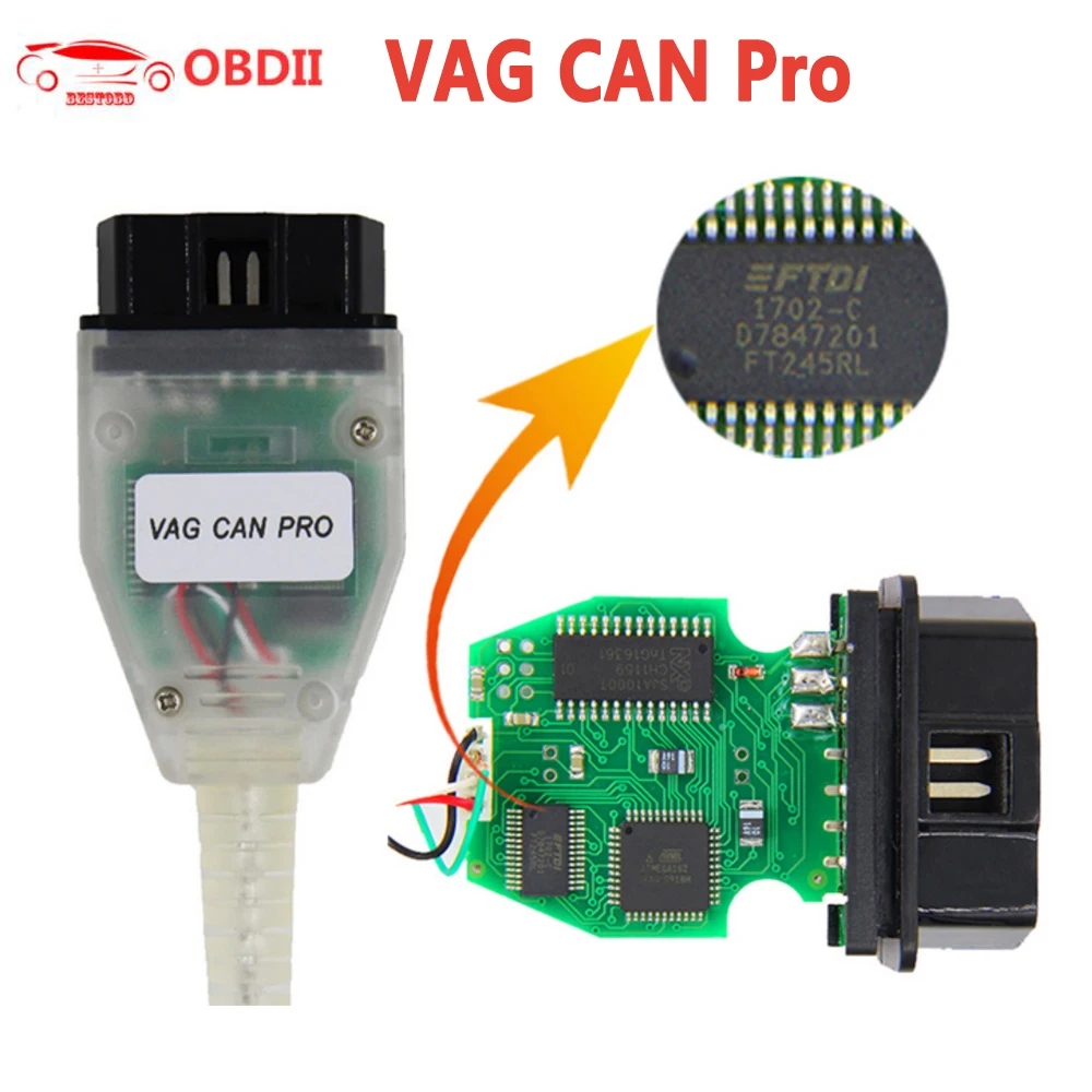 VAG CAN PRO V5.5.1 с FTDI FT245RL чип VCP OBD2 Диагностический интерфейс USB кабель Поддержка Can Bus UDS K Line работает для AUDI/VW