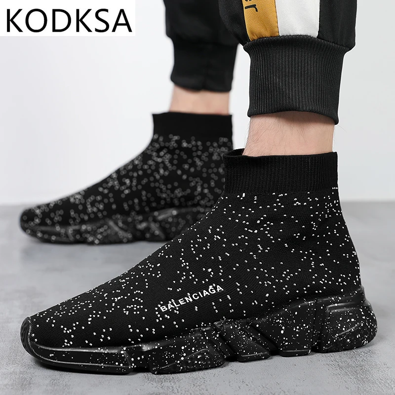 

2021 High Unisex Sock Shoes Woman Vulcanized Brand Designer Slip-On Breathable Casual Shoes Women Sneakers Zapatillas Mujer