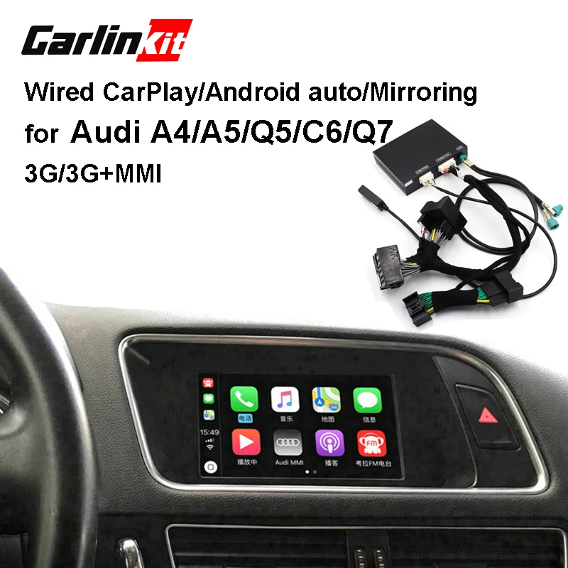 Carlinkit проводной Apple CarPlay декодер для Audi A4 A5 Q5 3g/3g+ MMI muItimedia интерфейс CarPlay и Android авто комплект модернизации