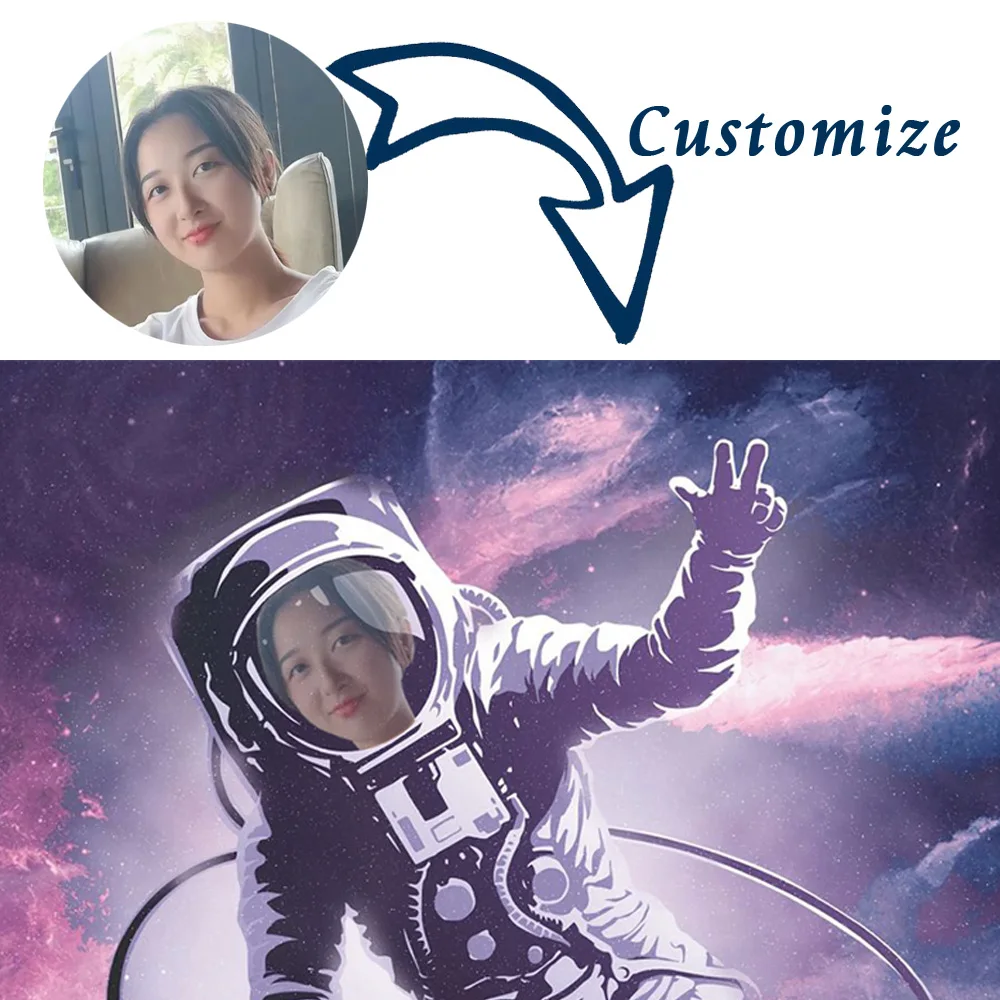 

Custom Space Astronaut Planet Wall Art Canvas Painting Posters And Prints Wall Pictures for Baby Kids Room Decor