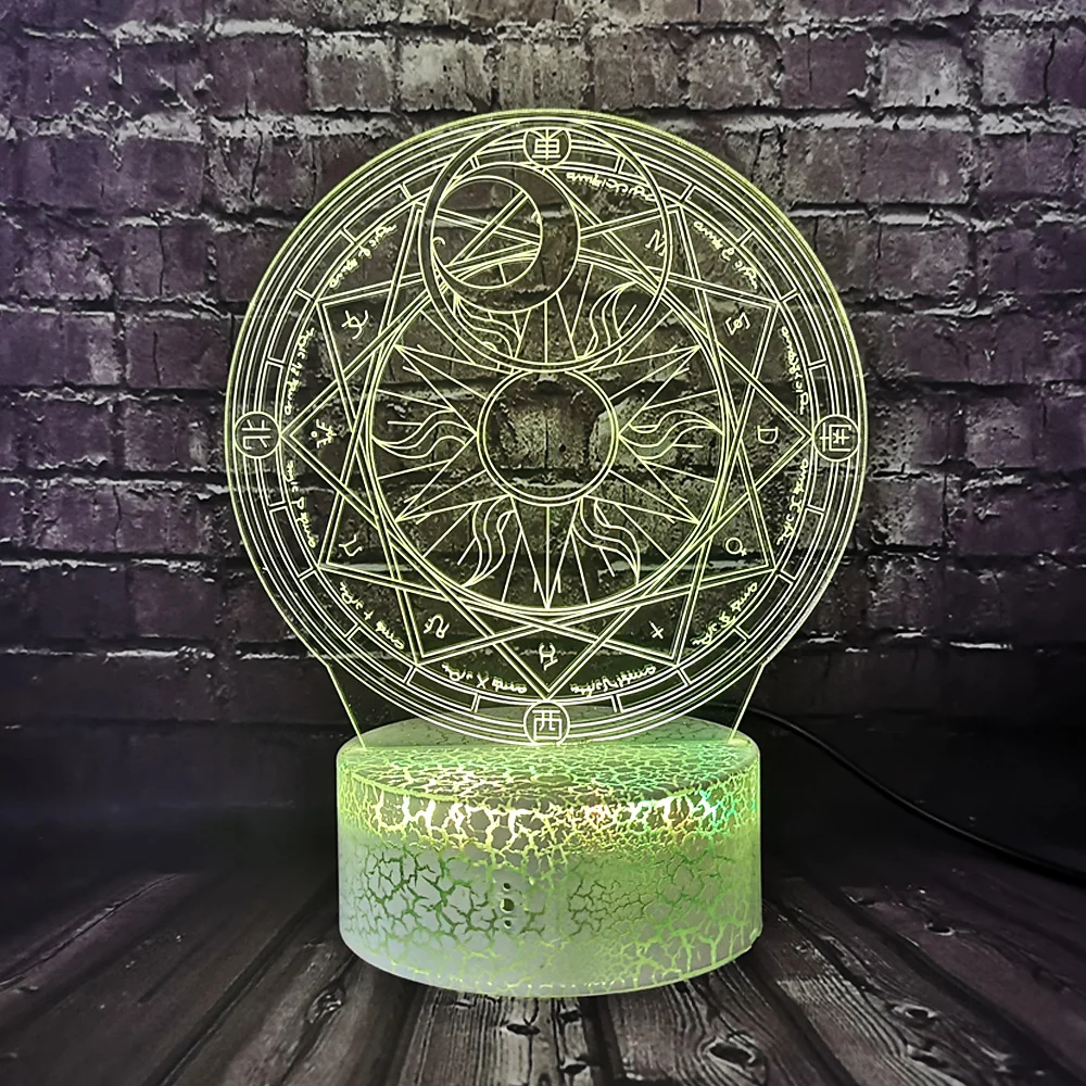 Ночной светильник японский аниме 3D оптический Cardcaptor Sakura Magic Circle лампа