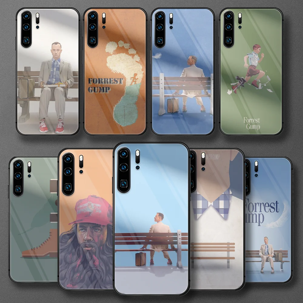 

Movie Forrest Gump Tempered Glass Phone Case For Huawei Honor P 7 8 9 10 20 30 40 50 A X I Pro Lite Cover Coque Black Shell