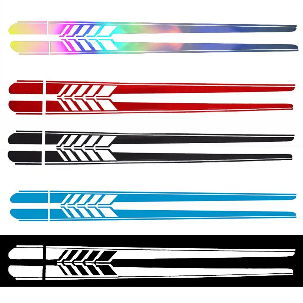 

2pcs/set 225x11.5cm Stripe Style Side Stripe Trims DIY Decal Vinyl Film Car Both Body Sticker For Audi For Ford Car Accessories