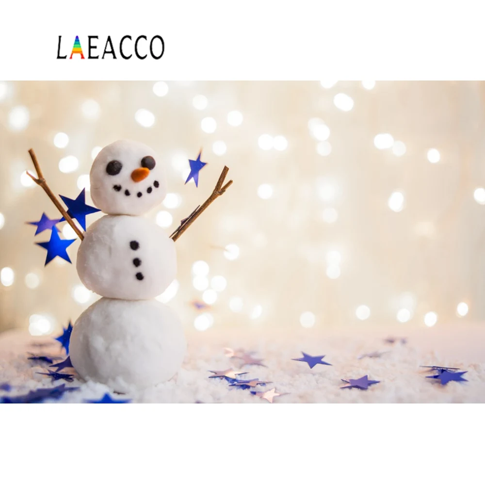 Laeacco фоновая фотография Рождество дерево плюшевый медведь дерево горошек Снежинка ребенок портрет фото фон фотосессия Фотостудия
