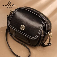 nalandu bag female spring summer cross body bag female lightweight korean genuine leather cowhide retro small round bag