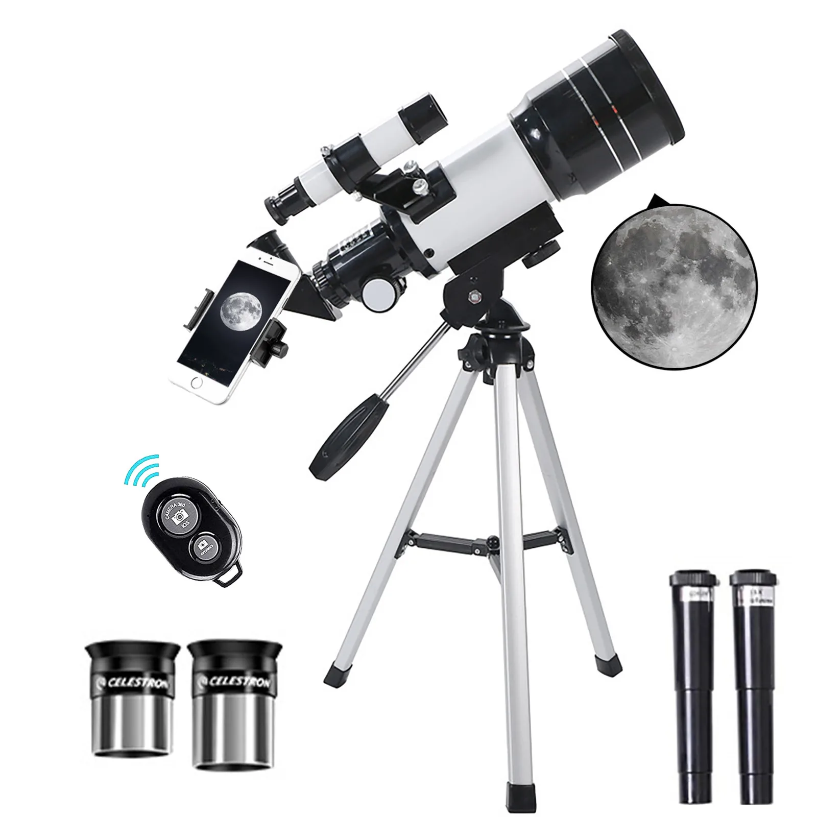 

20mm Refractor Mount Telescope With Tripod Finder Scope For Astronomy Beginners Scope Profesional Outdoor Hd Hunting Бинокль